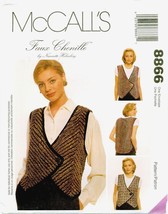 McCalls 8866 Misses Dressy VEST Faux Chenille Loose Fit Holmberg pattern UNCUT - £17.98 GBP