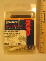 ROCKFORD 12 Pcs Plastic GRIP Anchors W/8 x 1 1/2 Scr - £2.54 GBP