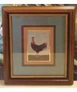 Warren Kimble Rooster Chicken Wall Folk Art Framed Matted Behind Glass FS - £32.47 GBP