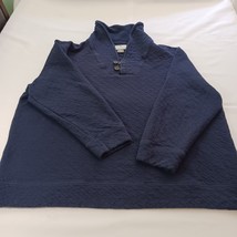 Oak Hill Men&#39;s Blue Cotton Blend 3/4 Sleeve V-Neck Pullover Sweater 2XL - $14.55