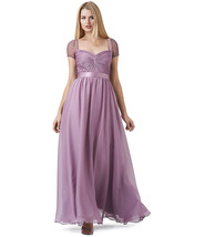 Adrianna Papell Beaded Chiffon Gown Plus Sz 14W Mauve - £81.99 GBP