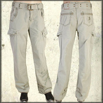 Jetlag Adilas Tiger Army Military Belt Include Mens Cotton Cargo Pant Pale Green - £80.11 GBP