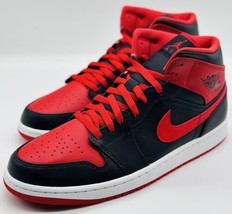 NEW Nike Air Jordan 1 Mid Alternate Bred Black Fire Red DQ8426-060 Size 12 - £124.63 GBP