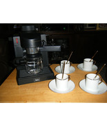 Melitta MEX1B Espresso Cappuccino Maker Machine w/Demitasse Cups Saucers... - £51.92 GBP