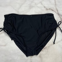 Swim Solutions Adjustable Cinched Side Tie Bikini Brief Size 18 Black Sl... - $29.65