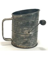 Vintage Bromwell&#39;s Measuring Flour Sifter | 3 Cup | Galvanized Metal-Woo... - €14,29 EUR