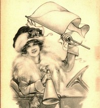 Sidonie Female College Booster Megaphone Pennant Automobile 1910s DB Postcard - $9.85