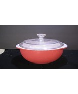 Vintage Pyrex Ovenware 2 Quart # 024 Baking Dish with Clear Lid Orange &amp;... - $29.70