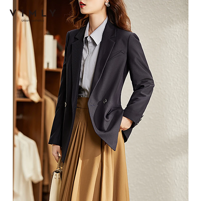 VIMLY Jacket for Women Autumn 2021 Casual Office Lady Business Lapel Col... - $256.70