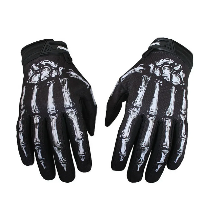 Novely Outdoors Men&#39;s Cycling Gloves  Bike Motorcycle  Bone Skeleton Goth Full F - £135.52 GBP