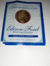 Edison &amp; Ford Winter Estates Antiqued Solid Brass Commemorative Coin 1997 - $17.99