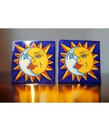 Talavera Ceramic Tiles Celestial Sun and Moon Ying Yang  4x4 Glossy  Lot... - $604.33 MXN