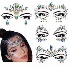 Festival Clothing Rave Accessories Face Jewels Gems Stickers Carnival Me... - $23.51