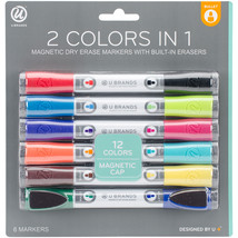 Double Ended Dry Erase Magnetic Markers 6/Pkg Assorted - $23.77