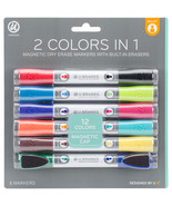 Double Ended Dry Erase Magnetic Markers 6/Pkg Assorted - £18.67 GBP