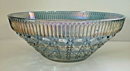 Indiana Glass Windsor Carnival Glass Blue Iridescent 10&quot; Bowl - £19.81 GBP