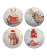 NORTH POLE TRADING CO Dessert Plates Good Tidings Set of 4 Porcelain Bunny Gifts - $30.00