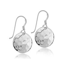 Tuscany Silver Sterling Silver Hammered Round Drop Earrings  - $163.00