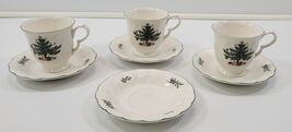 *A) 3 Nikko Happy Holidays Christmas Tree Coffee Tea Mug Saucer Set - Japan - $34.70 CAD