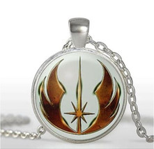 Star Wars Jedi Knight Order Insignia Logo Metal and Glass Necklace NEW U... - $14.49