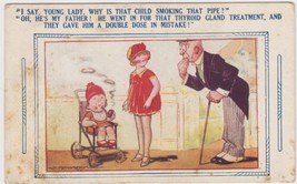 Bamforth Comic Domestic Postcard No. 1306 Child Smoking Pipe Signed Tempest - £2.40 GBP