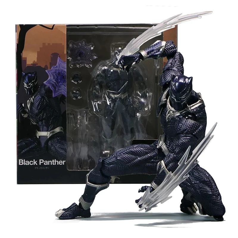 Revoltech Yamaguchi Figures Black Panther Action Figure Deadpool Venom Model - £27.44 GBP+