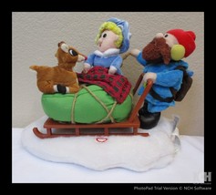 Gemmy Rudolph The Red Nosed Reindeer Hermey Yukon Cornelius Sleigh Light... - $546.39 MXN