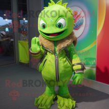 Lime Green Mermaid mascot costume character dressed with a Leather Jacket and Ke - $1,219.00