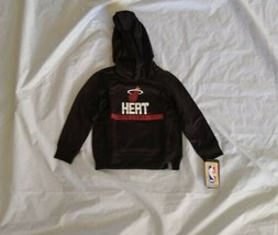 NBA Prime Kids Boy&#39;s Long Sleeve Hoodie Heat Miami Black Sweatshirt S-4 - £19.45 GBP