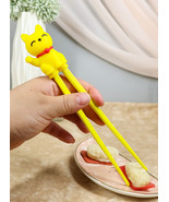 Yellow Maneki Neko Lucky Cat Reusable Training Chopsticks With Silicone ... - $16.39 CAD