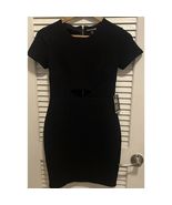NWT Express Dress Womens Size XS Black Cut Out Front Stretch Ribbed Mini... - $20.99