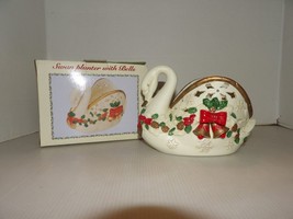 Christmas Swan Planter-Candy Dish-Centerpiece Ceramic 8&quot; IOB - £9.67 GBP