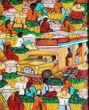 Signed YVES ROCK Original Vintage &amp; Rare Folk Naif Art Haitian Painting HAITI - £252.75 GBP