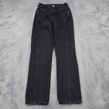 Pacsun Pants Womens 22 Black High Rise Button Pocket Dark Wash Denim Mom Jeans - £20.22 GBP