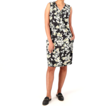 Isaac Mizrahi  Floral Printed Henley Tank Dress- Black Bouquet, Small - £20.37 GBP