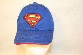 DC Comics Embroidered Superman Adjustable Child Small Navy Blue Cap Hat Stretch - £11.82 GBP