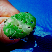 Earth mined Jade Antique Ring Victorian 18k Solid Gold Setting - $2,474.01