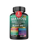 Sea Moss, Black Seed Oil, Ashwagandha, Turmeric, Ginger (16 in 1) 120 Ca... - $38.58 CAD