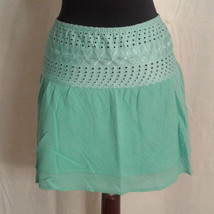 Ralph Lauren Medium M mini skirt eyelet lace tier green - $26.00