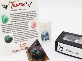 Taurus Crystal Gift Set ~ Orgone Pyramid, Taurus Crystals, Rutilated Black Quart - £38.09 GBP