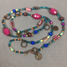 Premier Designs Chunky Bead Necklace Mixed Materials 38&quot; - $12.00