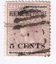 Stamps Ceylon Overprint 5c Postage &amp; Revenue On 8c Lilac Scott #124 - £0.51 GBP