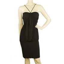 Patricia Pepe Black V Straps Blouson Style Draped Sleeveless Mini Dress ... - $74.25