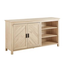 Birch Angled Sideboard: Modern 2-Door Groove - $4,212.44 MXN