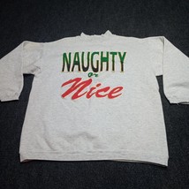 Vintage Christmas Sweater Adult Ross International Naughty or Nice Crew ... - €14,97 EUR