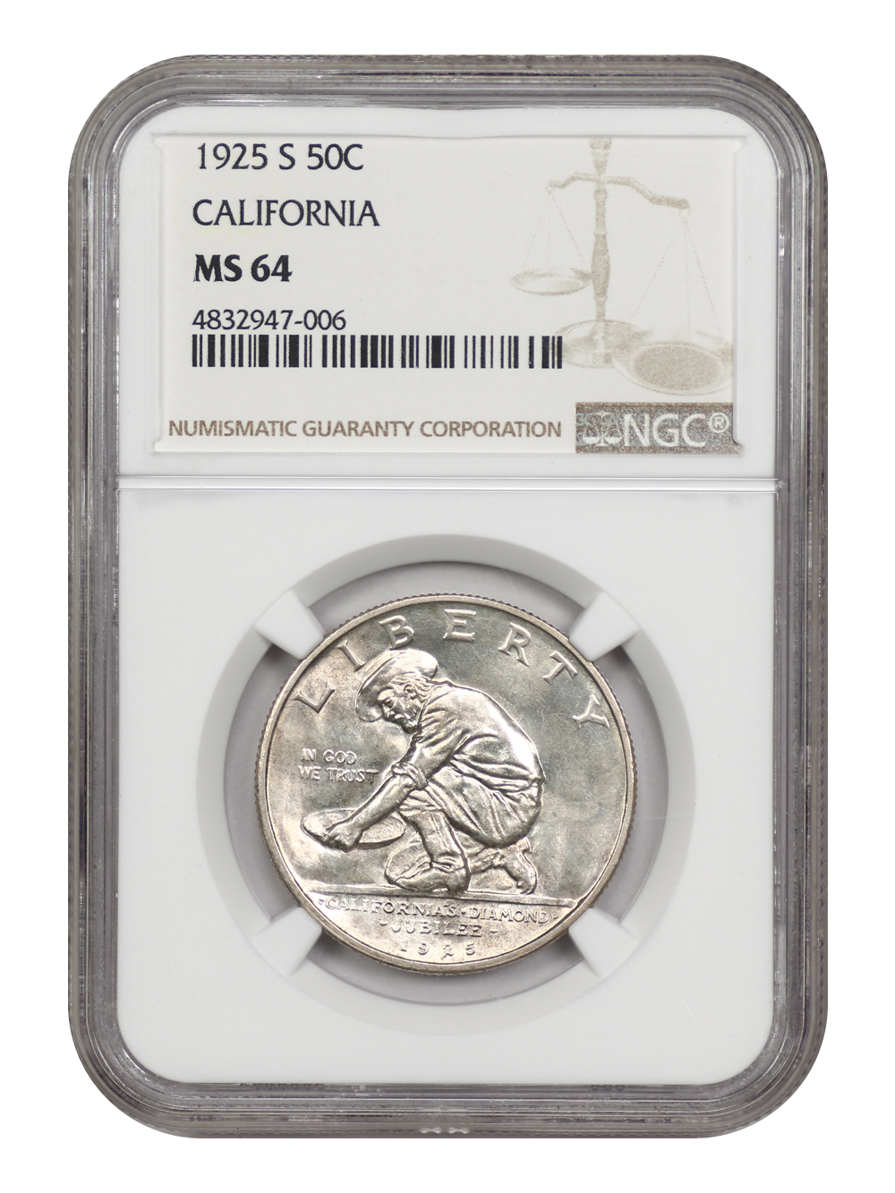Primary image for 1925-S 50C California NGC MS64