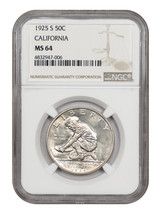 1925-S 50C California NGC MS64 - £339.60 GBP