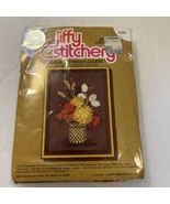 Vintage Jiffy Stitchery EMBROIDERY KIT Thistles and Strawflowers 1978 New - $18.00