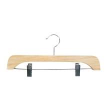 Wooden Flat Skirt/Slack Hanger, 14&quot;, Natural Gloss (Pack Of 100) - £157.35 GBP