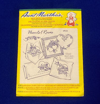 Aunt Martha&#39;s Hot Iron Transfers #3934 Hearts &amp; Roses embroidery patterns - $3.00